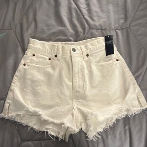 Abercrombie and Fitch high rise white shorts